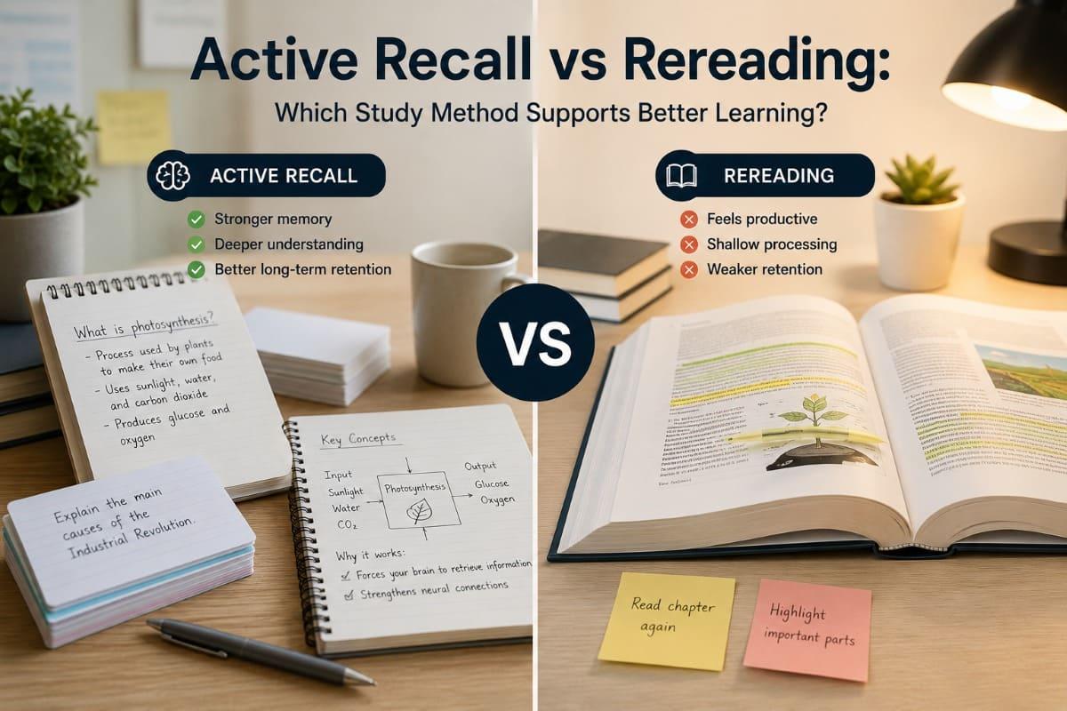 Active Recall vs Rereading: Which Study Method Supports Better Learning?
