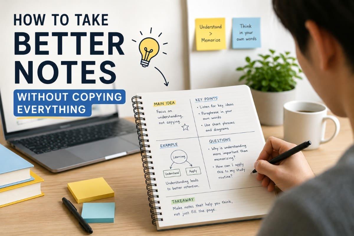 How to Take Better Notes Without Copying Everything
